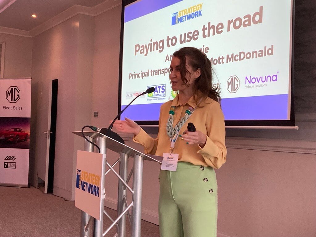 Anna Rothnie, principal transport planner for Mott McDonald and co-author of a report from the Greener Transport Council, called ‘Paying for driving: is doing nothing an option?’, at the December Fleet200 Strategy Network meeting. 