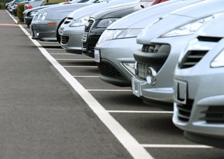 row of parked cars