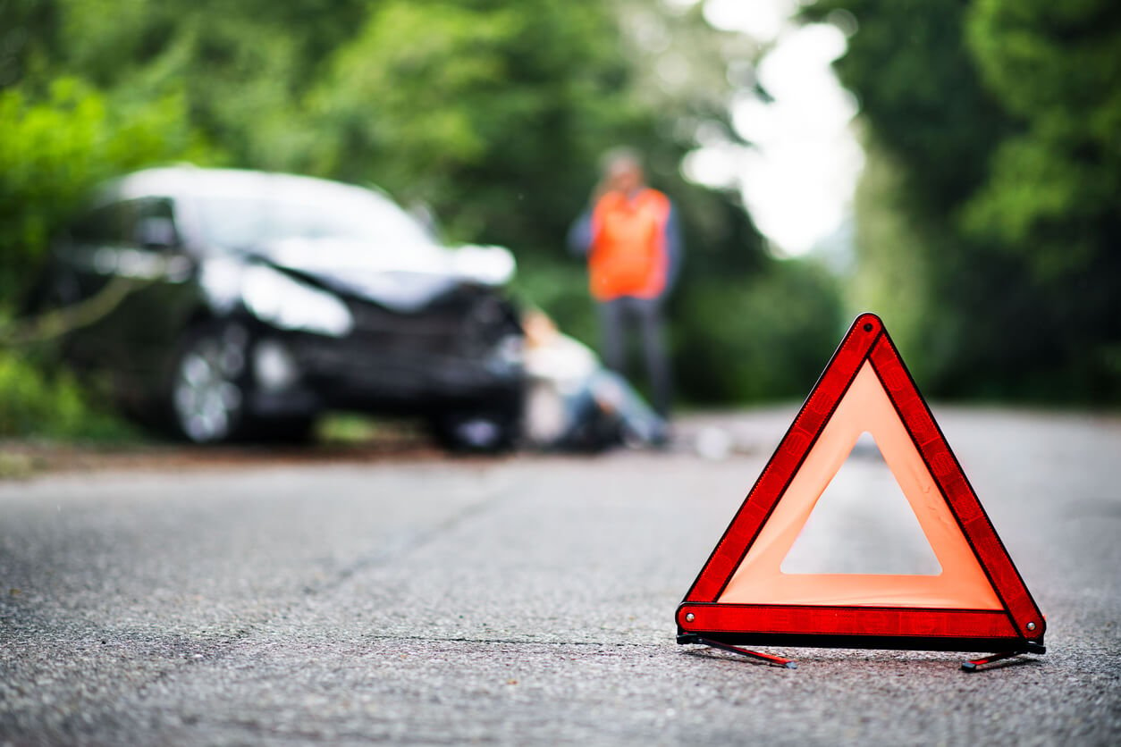 Road accident on country road