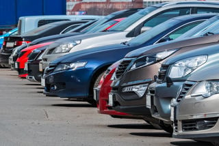 row of cars