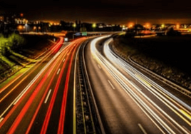 UK motorway traffic at night (istock)