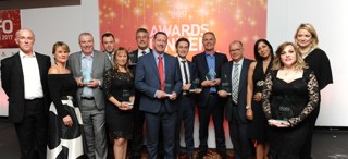 ACFO chairman John Pryor and deputy chairman Caroline Sandall with the 2017 Award winners