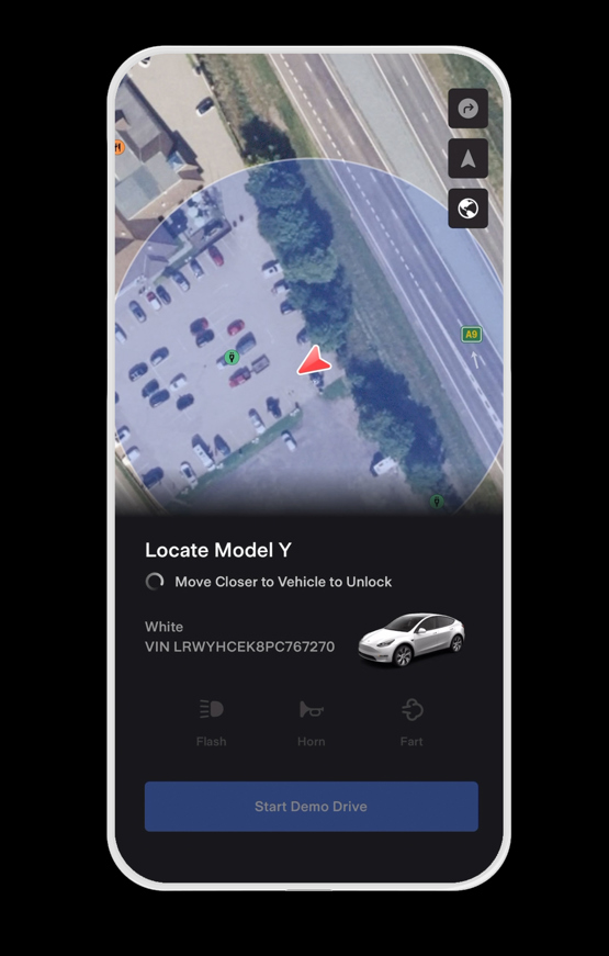 Tesla test drive app