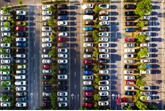 Aerial view of car park