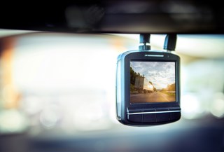 dashcam mounted in car