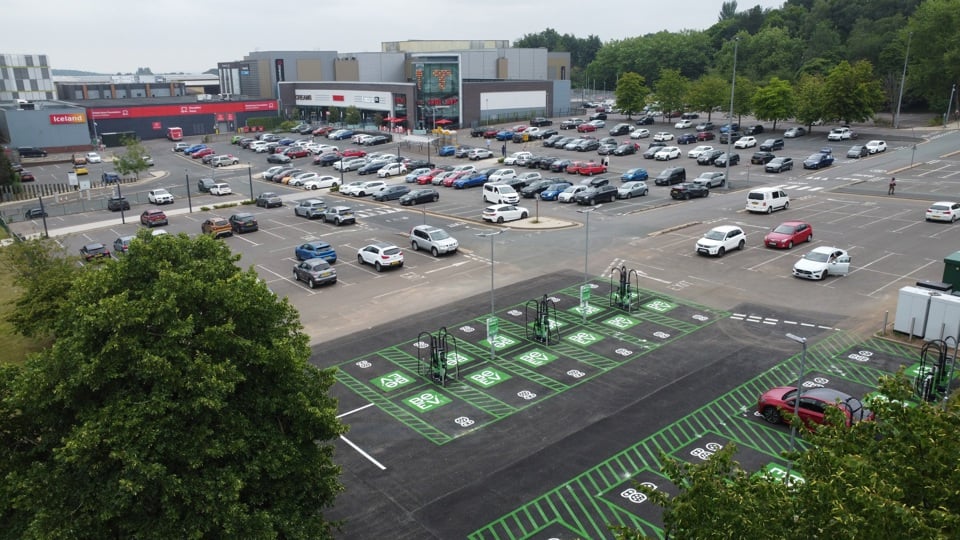 18-bay EV charging hub in Telford Centre