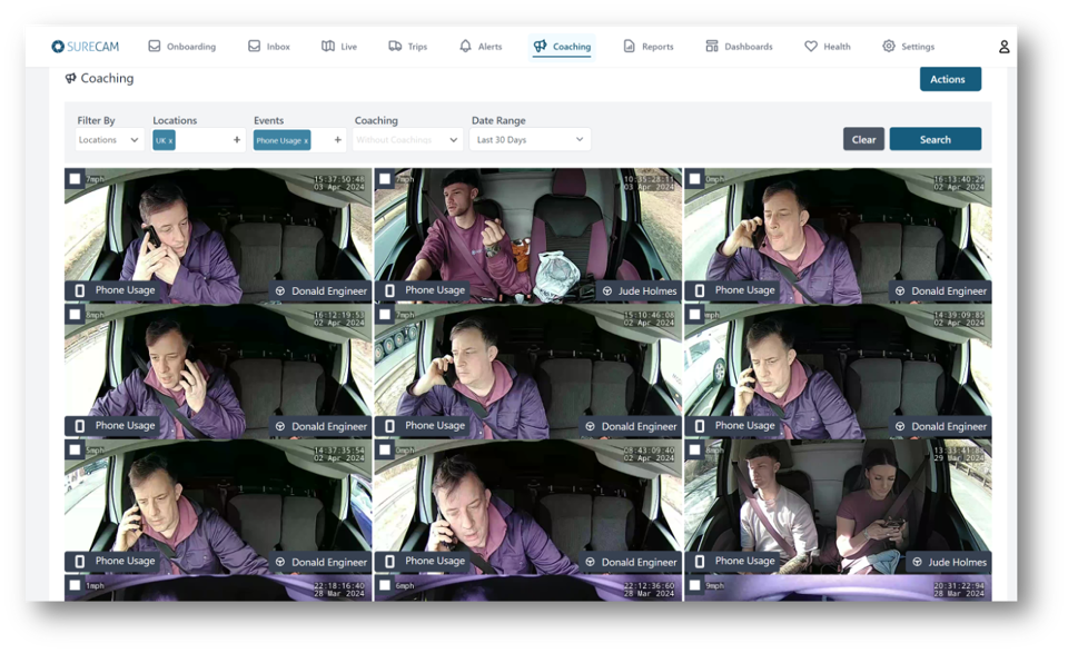 In-cab camera Surecam