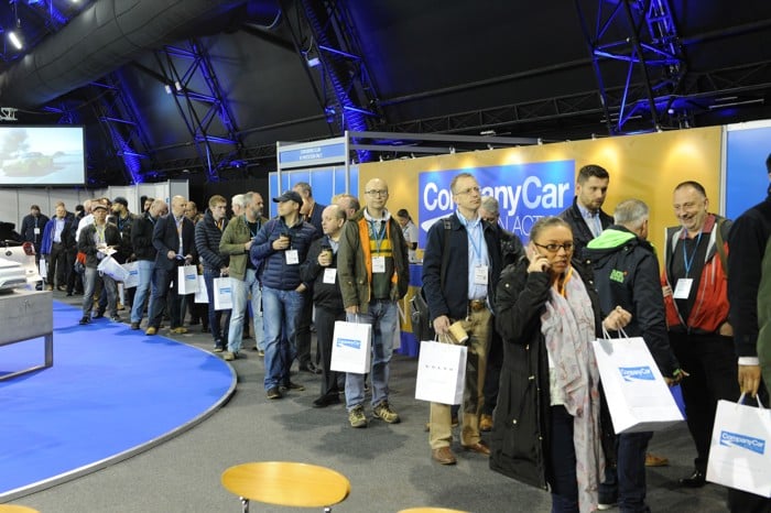 Fleet decision-makers queuing for the safety briefing at CCIA 2019