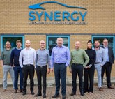 Paul Parkinson, centre with Synergy’s new team members. 