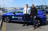 Tyler Brunt, Newport Enterprise Rent-A-Car branch manager and Tim Adams, Yarmouth Harbour master