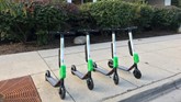 row of e-scooters