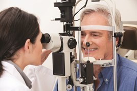 eyesight test conducted by optician