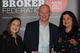 Fleet Alliance's David Blackmore accepts the award for Best Large Leasing Broker from sponsor Moneypenny