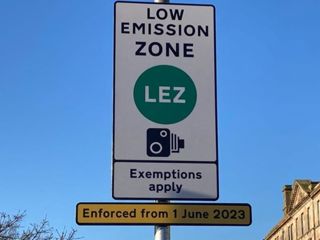 Glasgow low emission zone sign