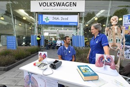 Greenpeace hold anti-diesel protest at Volkswagen HQ