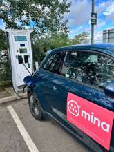 Gridserve charger with Mina electric vehicle (EV)