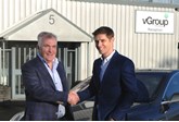 James Nash (right), managing director, vGroup International, welcomes Mike Wise