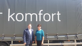 Lewis Mitchell, business development manager for the Midlands, and Catherine Gordon, fleet controller for Komfort Partitioning