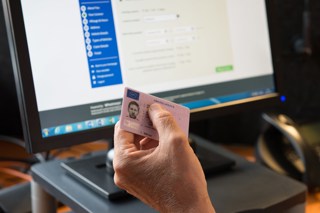 Licence checking stock image 