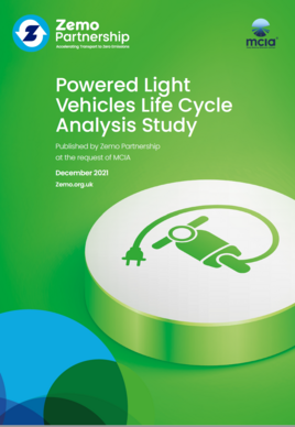 Front cover of Powered Light Vehicles life cycle analysis study, Zemo Partnership