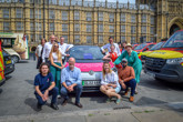 BVRLA members outside the Houses of Parliament with low BIK pledge car