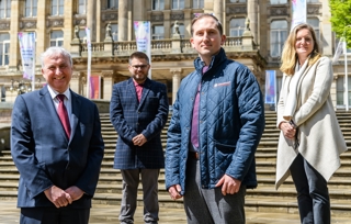 Pictured from left to right: Cllr Waseem Zaffer, Birmingham City Council's cabinet member for transport and the environment; Cllr Ian Ward in his capacity as West Midlands Combined Authority portfolio holder for transport, Kevin Cartwright, general manager of Motorpoint Birmingham and Oldbury, Laura Shoaf, managing director of Transport for West Midlands.