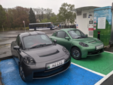 Riversimple cars being refuelled with hydrogen
