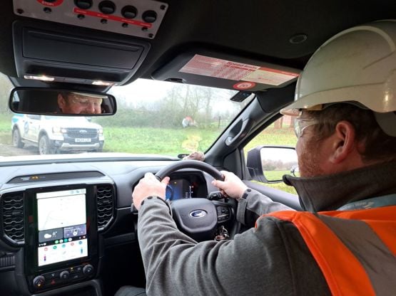 Southern Water Ford Ranger driving