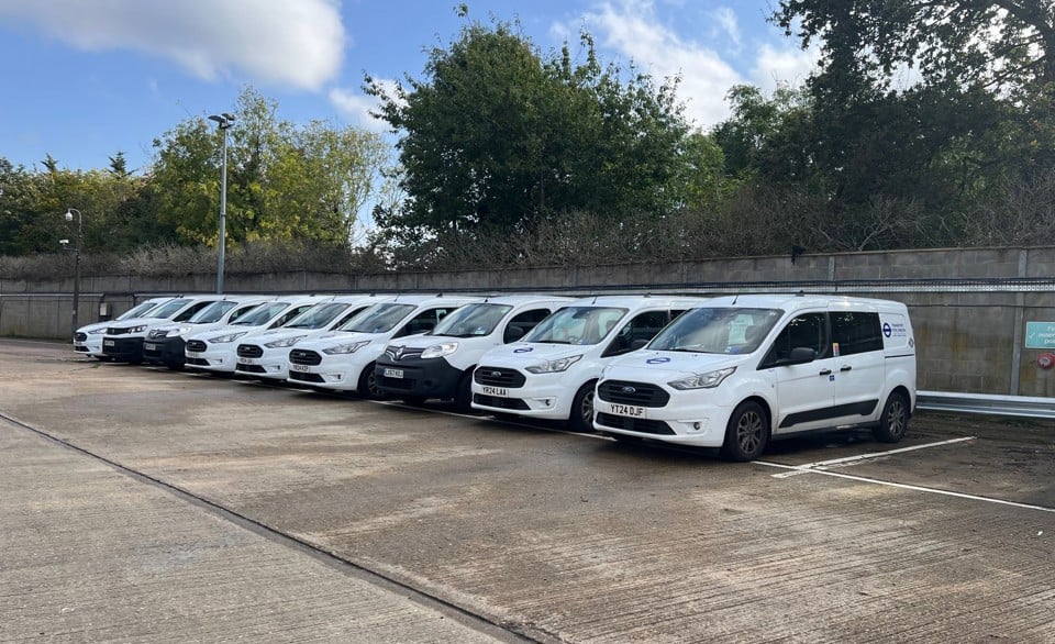 A row of TfL vehicles