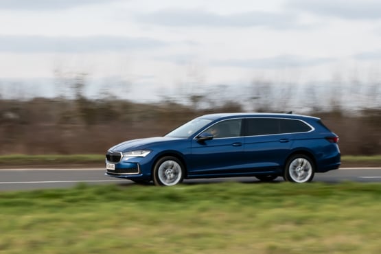 Skoda Superb estate driving side on