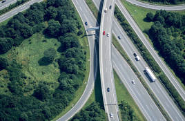 Aerial shot of motorway
