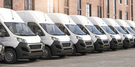 Row of delivery vans
