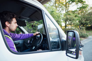 Man driving van