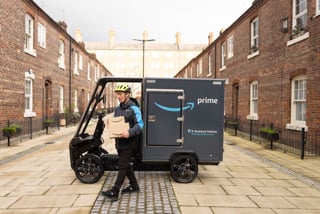 Amazon cargo bike on street