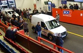 Van in auction lane at BCA