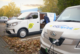 CitySprint electric vans being charged