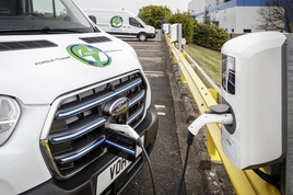 Ford E-Transit electric van being charged