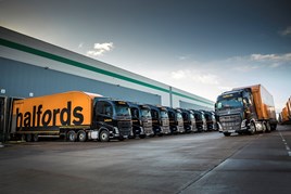Halfords fleet of Volvo trucks
