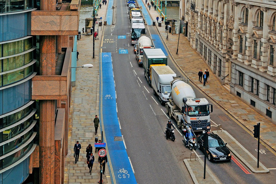 Street showing cycle lanes