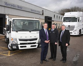 Sparshatts dealer principal Steve Rooney, right, is pictured with his brother Paul, centre, and Peter Davies