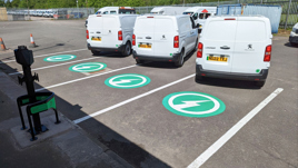 Northgate vans at electric vehicle charge points