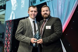Gage Sludds of RH Commercials, ‘Apprentice of the Year’ 2017, with Stephen Astill, RH Commercials.