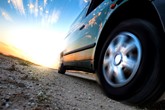 Speeding van tyre