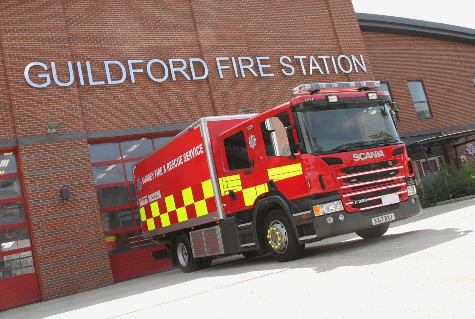 Surrey Fire & Rescue driver training.