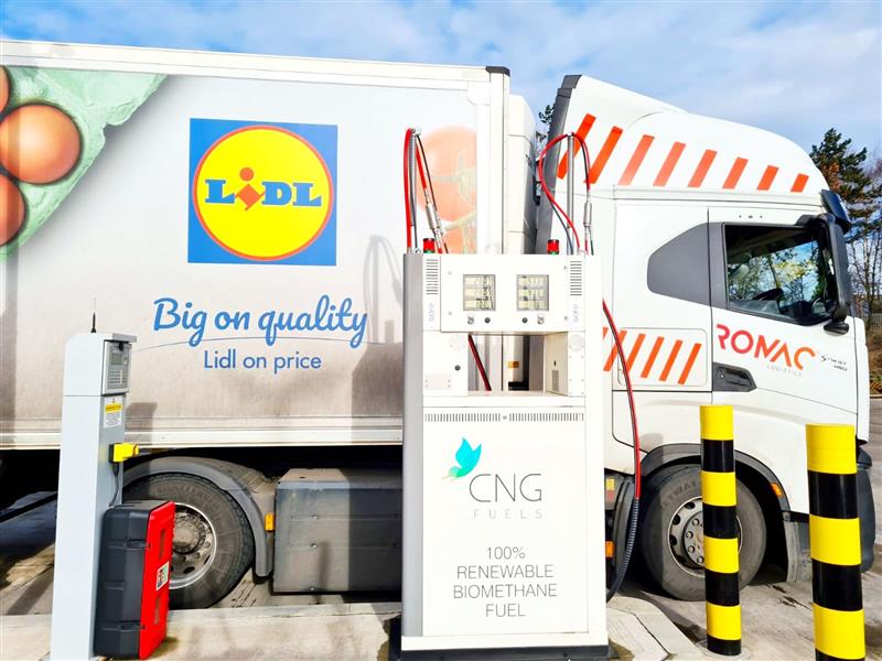 Lidl HGV refuelling at Biomethane station