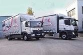 Two trucks from Kitchen components provider TKC 