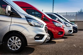 Line up of Ford commercial vehicles